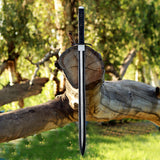 Powder Coated Sword Custom Handmade Carbon Steel Machete with Leather Cover – Anniversary/Birthday Gift