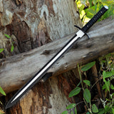 Powder Coated Sword Custom Handmade Carbon Steel Machete with Leather Cover – Anniversary/Birthday Gift