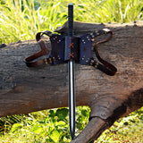 Powder Coated Sword Custom Handmade Carbon Steel Machete with Leather Cover – Anniversary/Birthday Gift