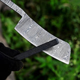 Damascus Steel Straight Razor with Leather Pouch – Perfect Gift for Grooming Enthusiasts