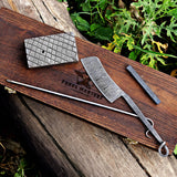 Damascus Steel Straight Razor with Leather Pouch – Perfect Gift for Grooming Enthusiasts