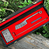 Damascus Steel Straight Razor with Leather Pouch – Perfect Gift for Grooming Enthusiasts