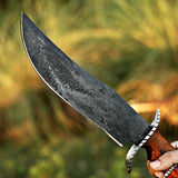 Custom Handmade J2 Steel Hunting Knife with Leather Cover – Anniversary/Birthday Gift