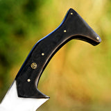 Custom Handmade Collectable D2 Steel Sword with Micarta Handle and High Quality Crocodile Style Leather Sheath– Anniversary/Birthday Gift