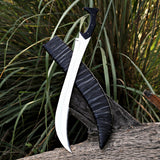 Custom Handmade Collectable D2 Steel Sword with Micarta Handle and High Quality Crocodile Style Leather Sheath– Anniversary/Birthday Gift