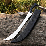 Custom Handmade Collectable D2 Steel Sword with Micarta Handle and High Quality Crocodile Style Leather Sheath– Anniversary/Birthday Gift