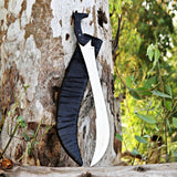 Custom Handmade Collectable D2 Steel Sword with Micarta Handle and High Quality Crocodile Style Leather Sheath– Anniversary/Birthday Gift