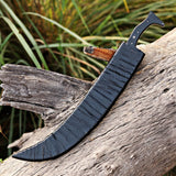 Custom Handmade Collectable D2 Steel Sword with Micarta Handle and High Quality Crocodile Style Leather Sheath– Anniversary/Birthday Gift