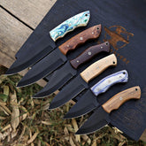 Set of 06 Handmade Carbon Steel Skinners with Wooden Box – Ideal Gift for Knife Collectors