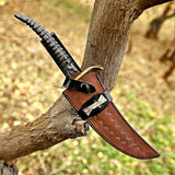 Handmade Beautiful Skinner Knife with Deer Shape Horn Handle - Perfect Gift on Christmas & New Year for Him