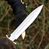 Custom Handmade J2 Steel Dagger with Stag Horn Handle – New Year/Birthday Gift