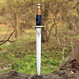 Custom Handmade J2 Steel Dagger with Wood and Resin Handle – New Year/Birthday Gift