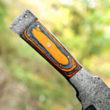 Custom Handmade Damascus Steel Machete with Leather Cover – Christmas/New Year Gift