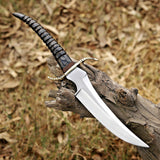 Handmade Beautiful Skinner Knife with Deer Shape Horn Handle - Perfect Gift on Christmas & New Year for Him