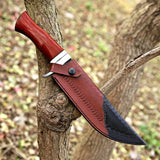 Custom Handmade Damascus Steel Hunting Knife with Leather Cover – New Year/Birthday Gift