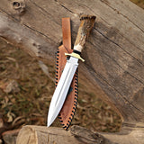 Custom Handmade J2 Steel Dagger with Stag Horn Handle – New Year/Birthday Gift