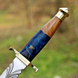 Custom Handmade J2 Steel Dagger with Wood and Resin Handle – New Year/Birthday Gift