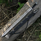 Custom Handmade Damascus Steel Viking Sword with Scabbard – Anniversary/Birthday Gift