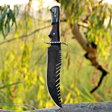 Custom Handmade J2 Steel Hunting Knife with Leather Cover – Anniversary/Birthday Gift