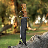 Custom Handmade J2 Steel Hunting Knife with Leather Cover – Anniversary/Birthday Gift