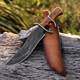 Custom Handmade J2 Steel Hunting Knife with Leather Cover – Anniversary/Birthday Gift