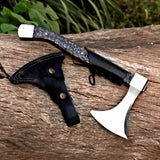 Black Handle Handmade Axe with Wooden Box and Accessories – Perfect Gift for Campers