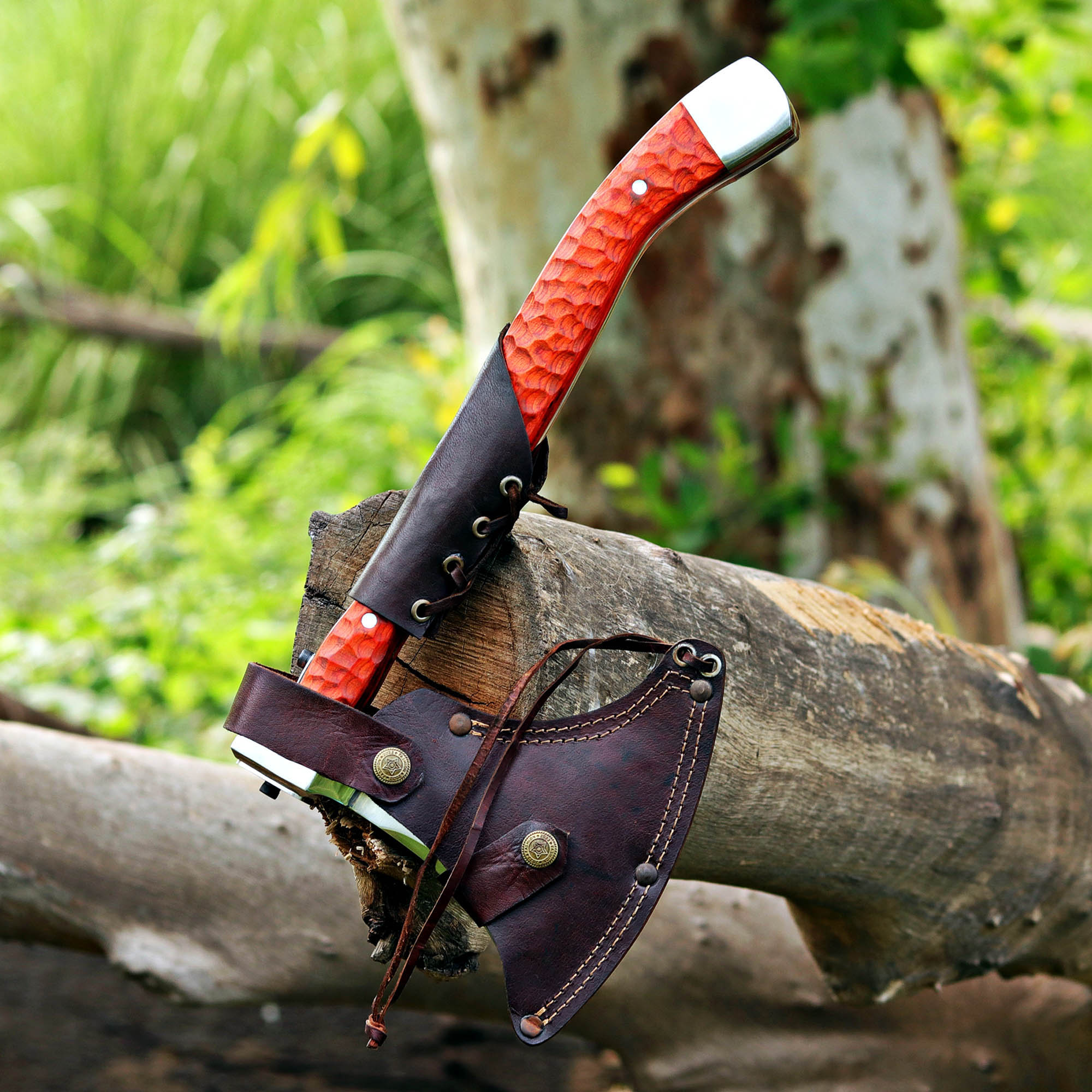 Handmade AXE with Brown Handle