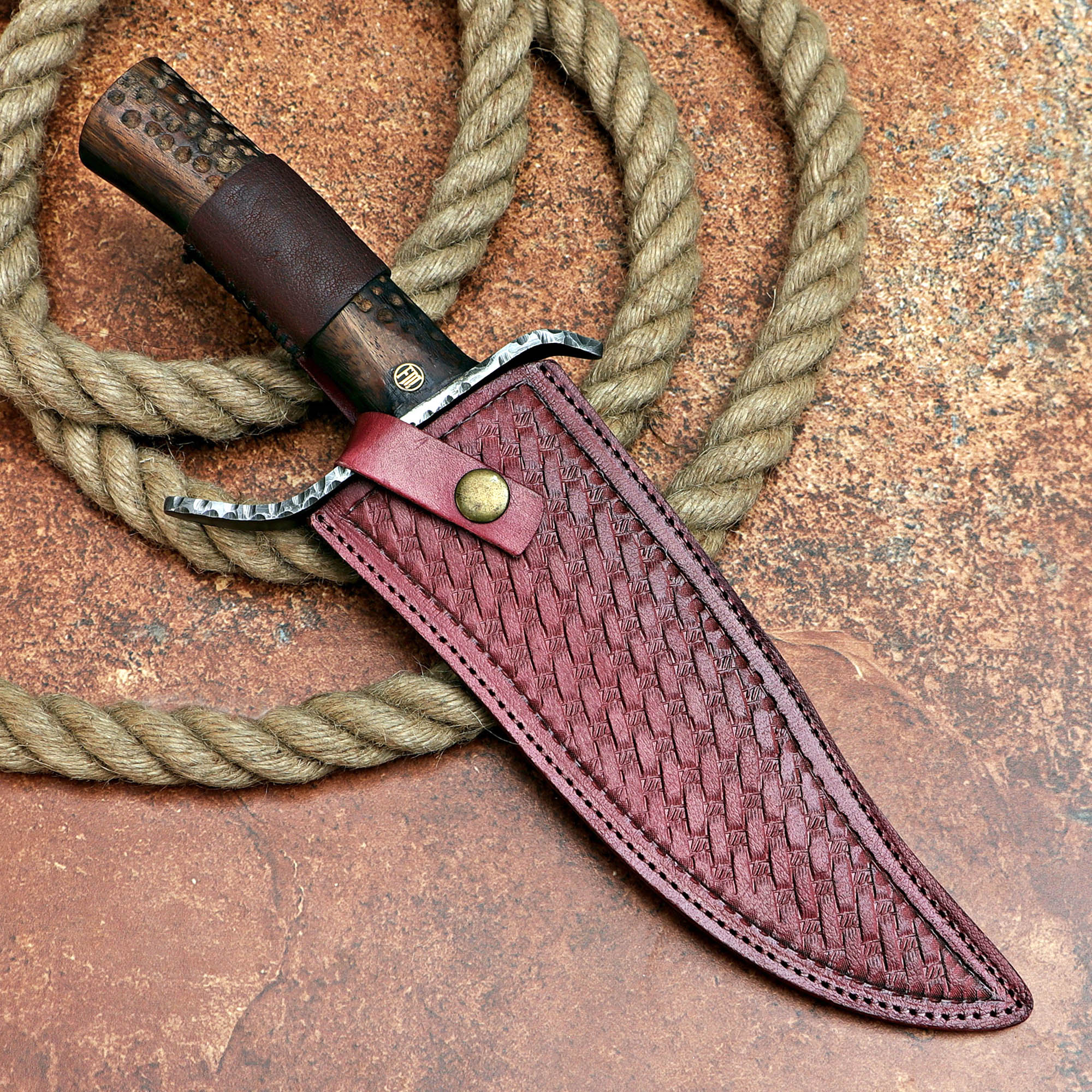 Custom Handmade Carbon Steel Hunting Knife with Leather Cover – Anniversary/Birthday Gift