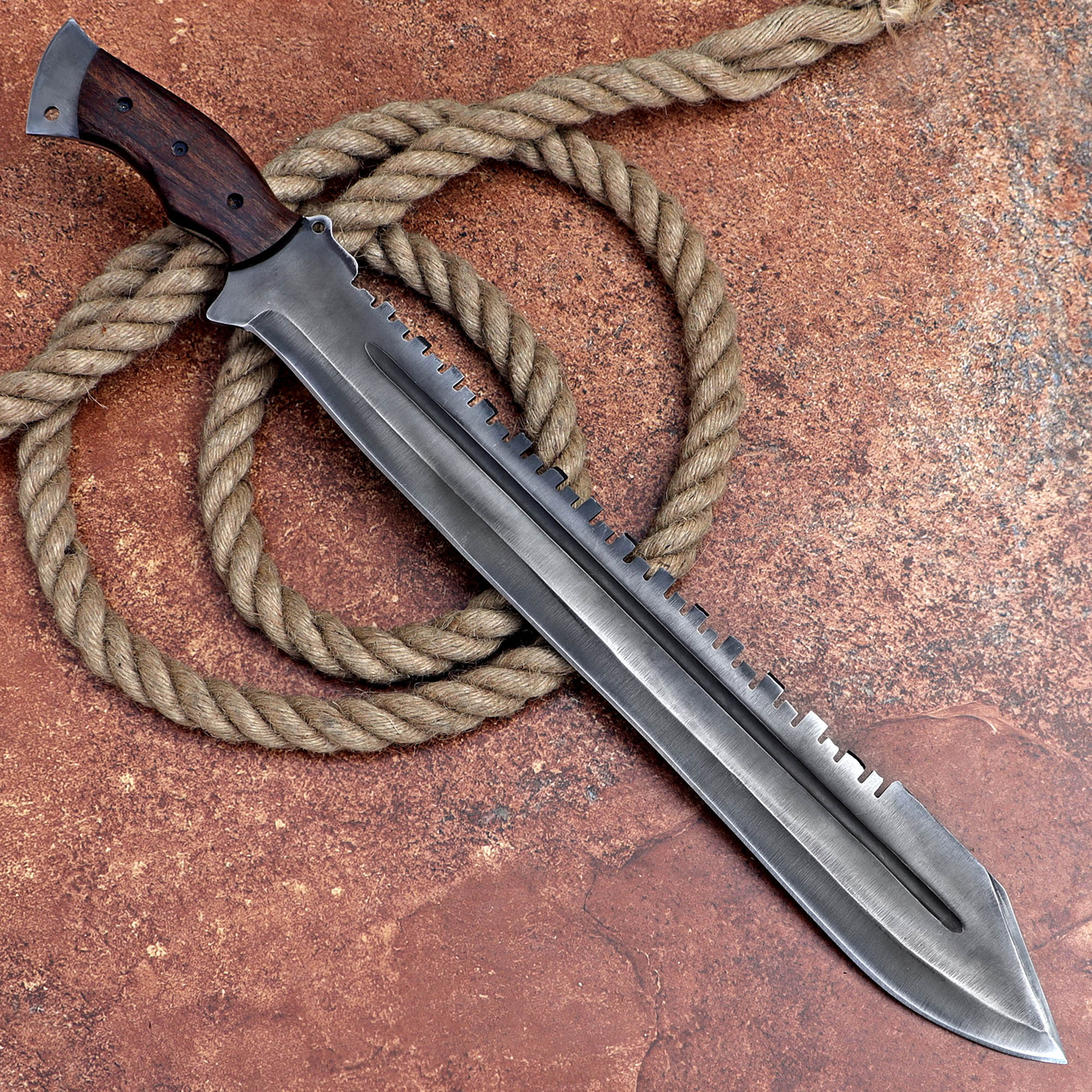 Viking Machete Blade Custom Handmade Carbon Steel Viking Machete with Leather Cover – Anniversary/Birthday Gift