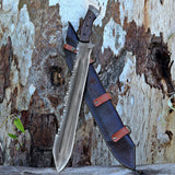 Viking Machete Blade Custom Handmade Carbon Steel Viking Machete with Leather Cover – Anniversary/Birthday Gift