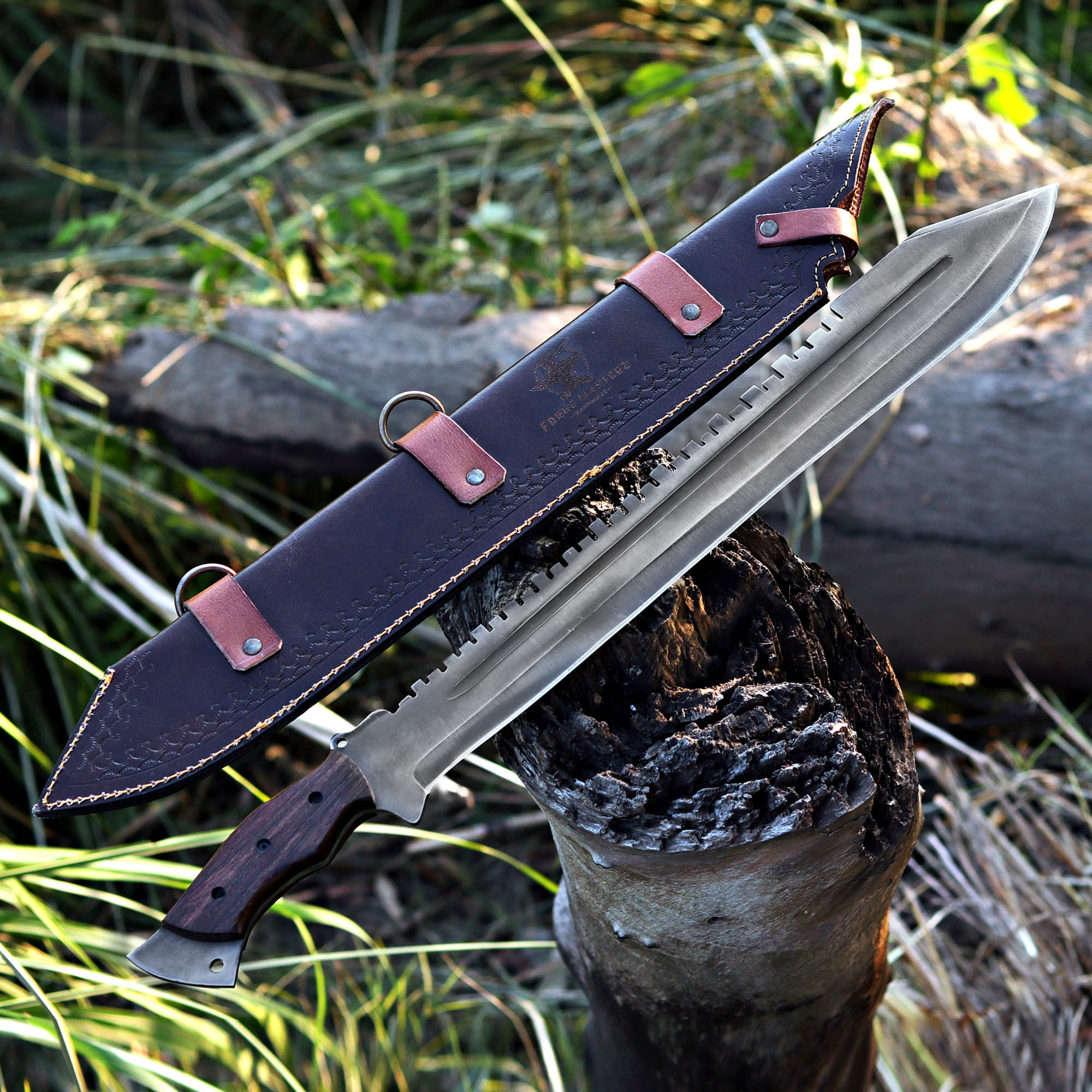 Viking Machete Blade Custom Handmade Carbon Steel Viking Machete with Leather Cover – Anniversary/Birthday Gift