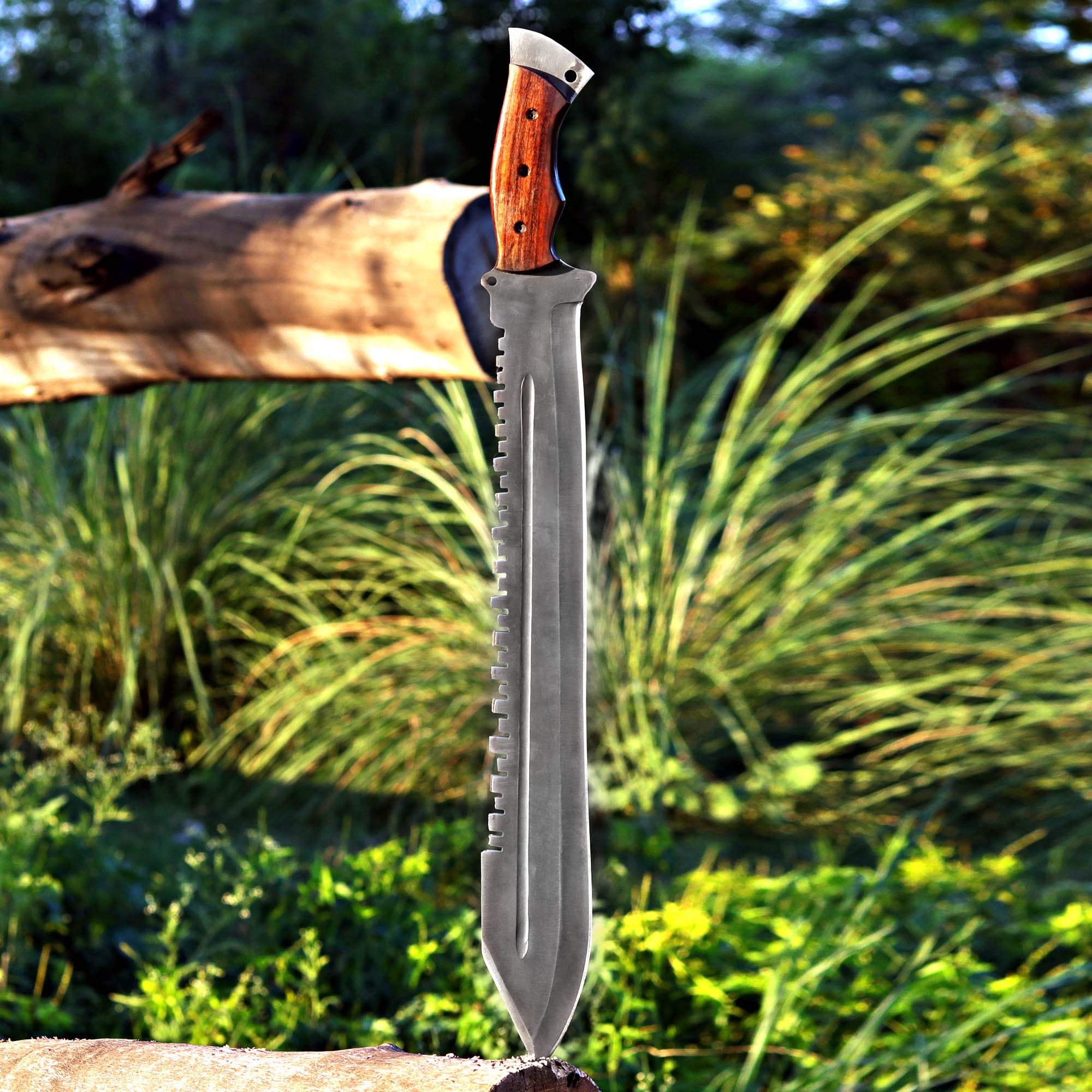 Viking Machete Blade Custom Handmade Carbon Steel Viking Machete with Leather Cover – Anniversary/Birthday Gift