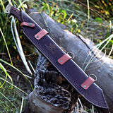 Viking Machete Blade Custom Handmade Carbon Steel Viking Machete with Leather Cover – Anniversary/Birthday Gift