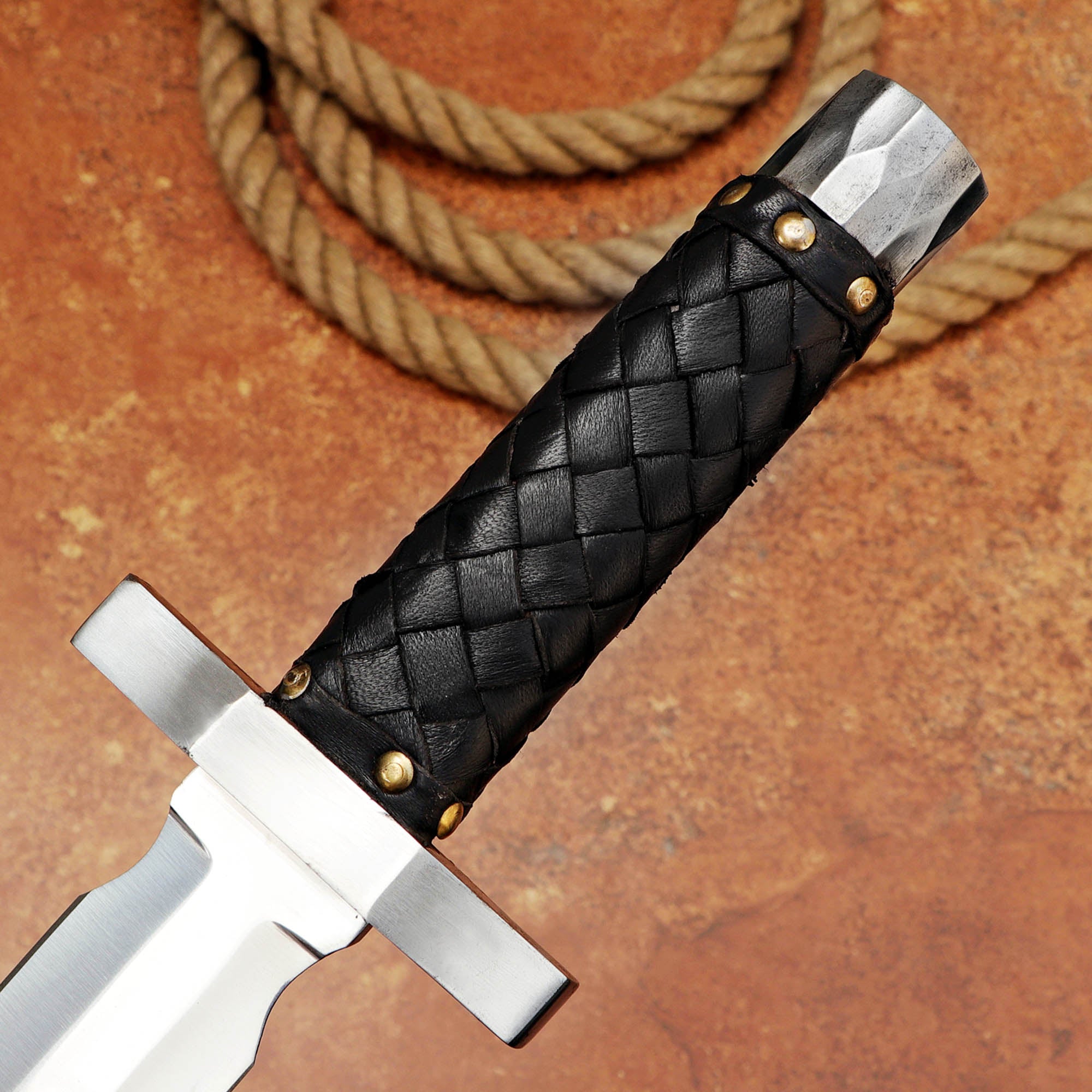 Mithril Dagger Custom Handmade J2 Steel Mithril Dagger for Adventurous Quests with Leather Covered Handle – Anniversary/Birthday Gift