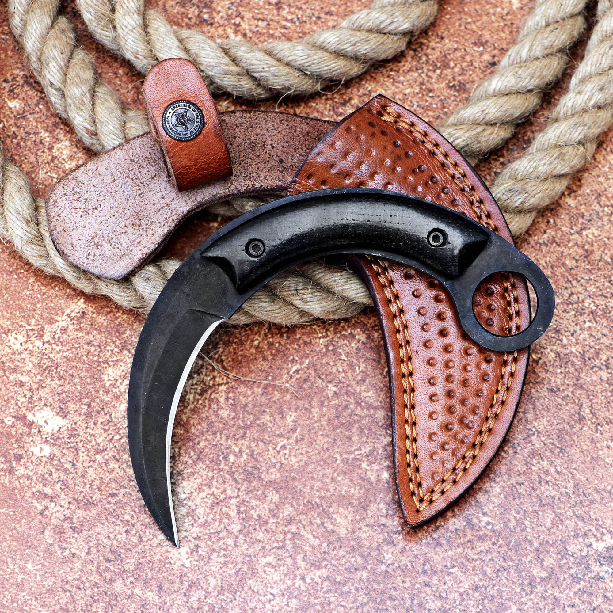 Black Moon Karambit Custom Handmade J2 Steel Karambit Knife with Leather Cover – Anniversary/Birthday Gift