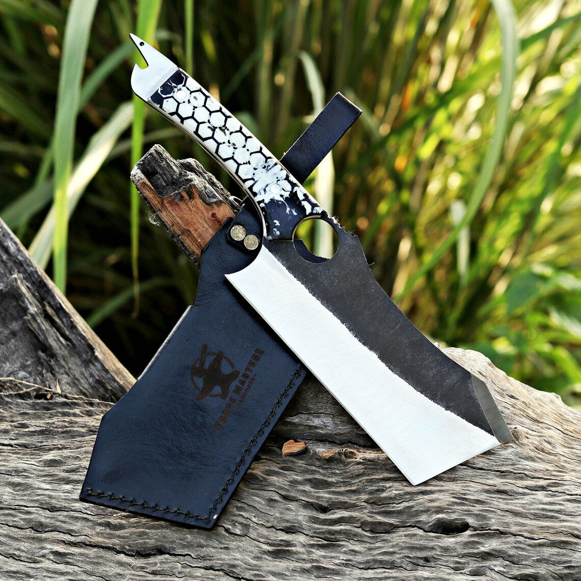 Hand Forged Cleaver Knife, Meat Chopper, Splitter, Perfect Gift on Halloween & Anniversary for Him