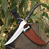 Handmade Beautiful Skinner Knife with Deer Shape Horn Handle - Perfect Gift on Christmas & New Year for Him