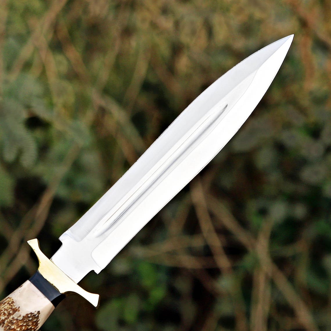 Custom Handmade J2 Steel Dagger with Stag Horn Handle – New Year/Birthday Gift