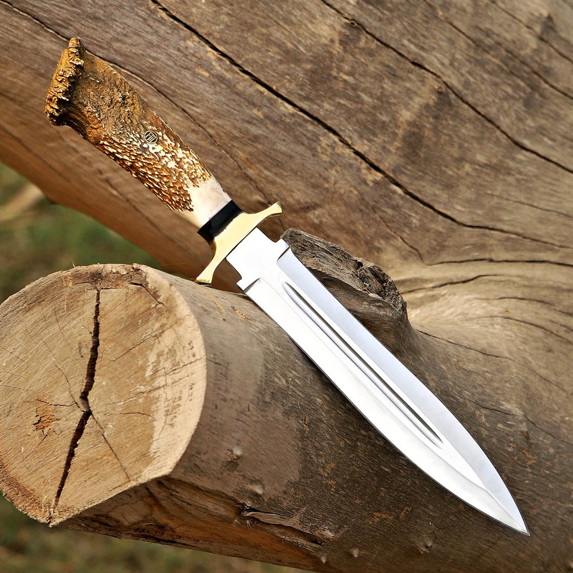 Custom Handmade J2 Steel Dagger with Stag Horn Handle – New Year/Birthday Gift