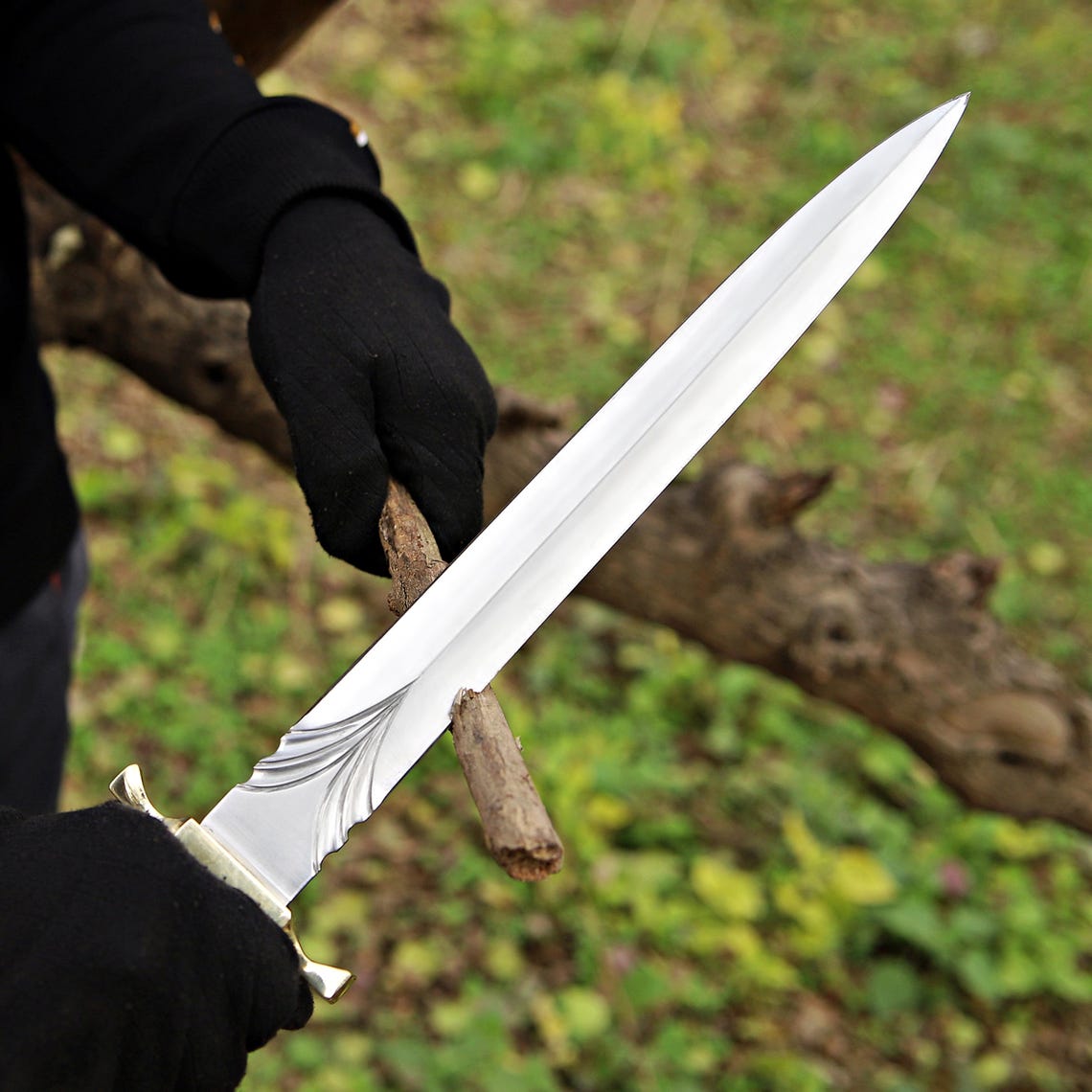 Custom Handmade J2 Steel Dagger with Wood and Resin Handle – New Year/Birthday Gift