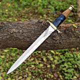 Custom Handmade J2 Steel Dagger with Wood and Resin Handle – New Year/Birthday Gift