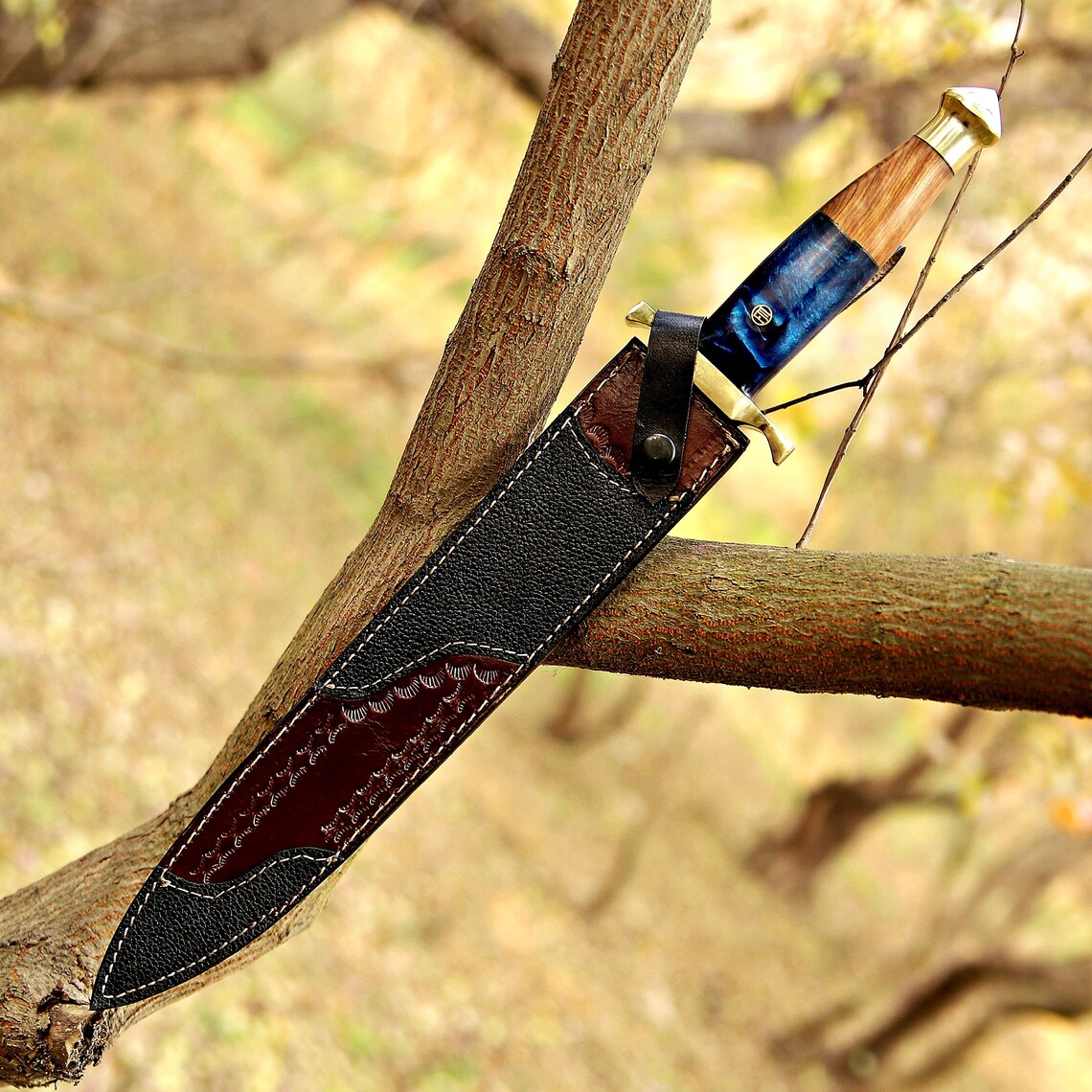 Custom Handmade J2 Steel Dagger with Wood and Resin Handle – New Year/Birthday Gift