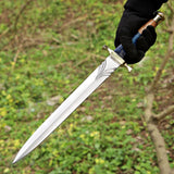 Custom Handmade J2 Steel Dagger with Wood and Resin Handle – New Year/Birthday Gift