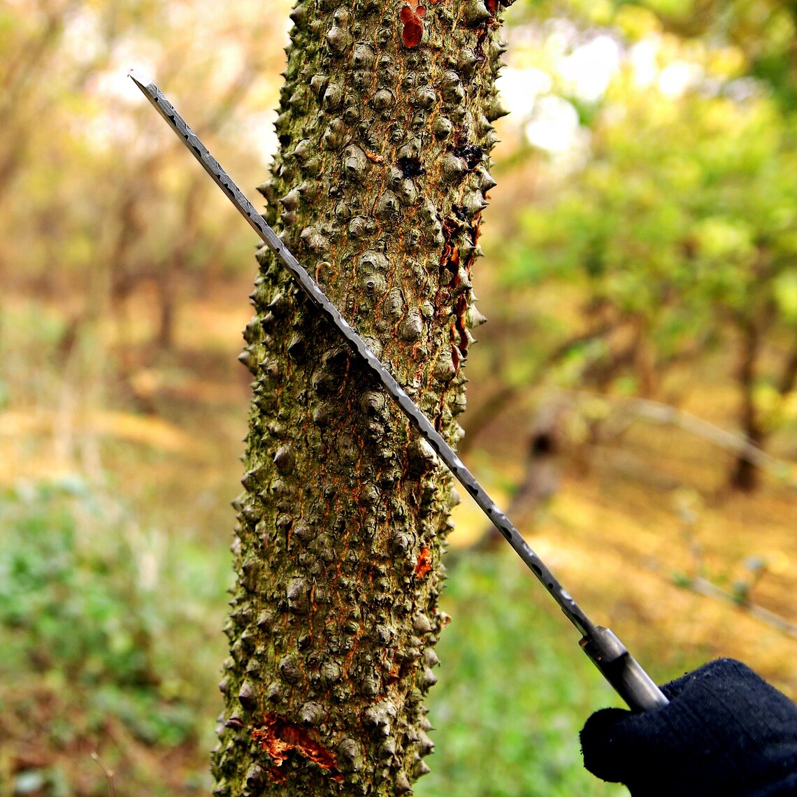Custom Handmade Damascus Steel Machete with Leather Cover – Christmas/New Year Gift