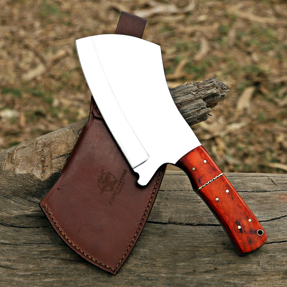 Hand Forged Mirror Polished Cleaver Knife, Meat Chopper, Splitter, Perfect Gift on Halloween & Anniversary for Him