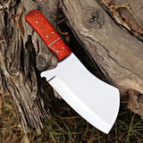 Hand Forged Mirror Polished Cleaver Knife, Meat Chopper, Splitter, Perfect Gift on Halloween & Anniversary for Him