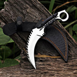 Custom Handmade Damascus Steel Karambit with Leather Sheath – Ideal Gift for Martial Arts Enthusiasts