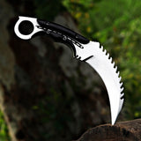 Custom Handmade Damascus Steel Karambit with Leather Sheath – Ideal Gift for Martial Arts Enthusiasts