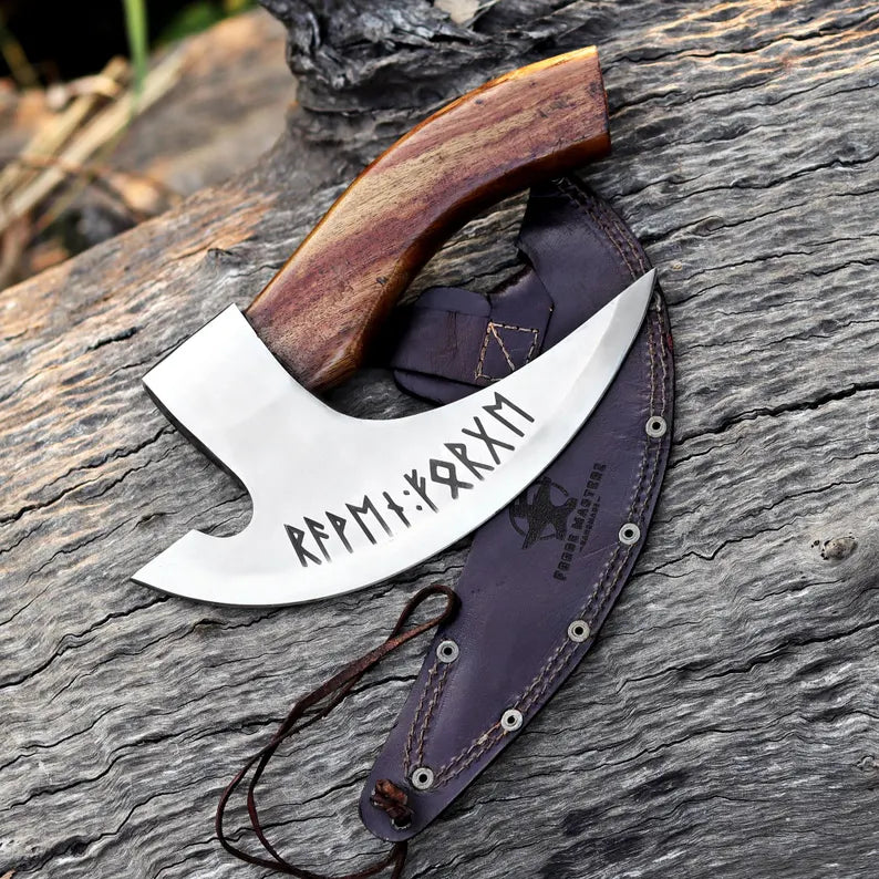 Personalized Viking Style Pizza Cutter/Axe, Custom Hand-Forged, Perfect Gift on Halloween & Anniversary for Him