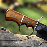 Custom Handmade J2 Steel Hunting Knife with Leather Cover – Anniversary/Birthday Gift